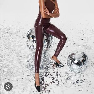 SPANX FAUX PATENT LEATHER LEGGINGS